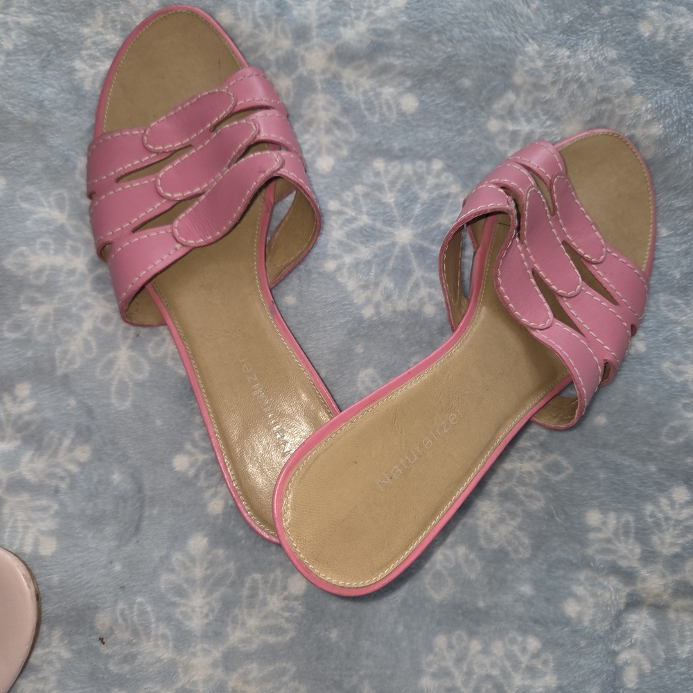 Naturalizer Pink Woven Slide Sandals